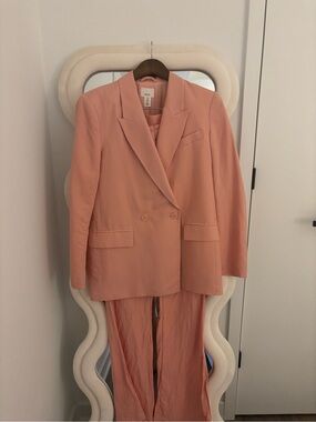 H&M Peach Double-Breasted Blazer